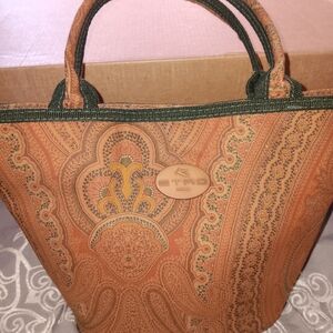 Etro Orange Paisley Women's Handbag